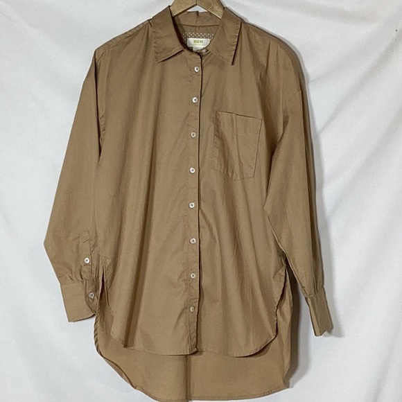 Anthropologie MAEVE The Bennet Buttondown Shirt Camel Size Small - Picture 8 of 16